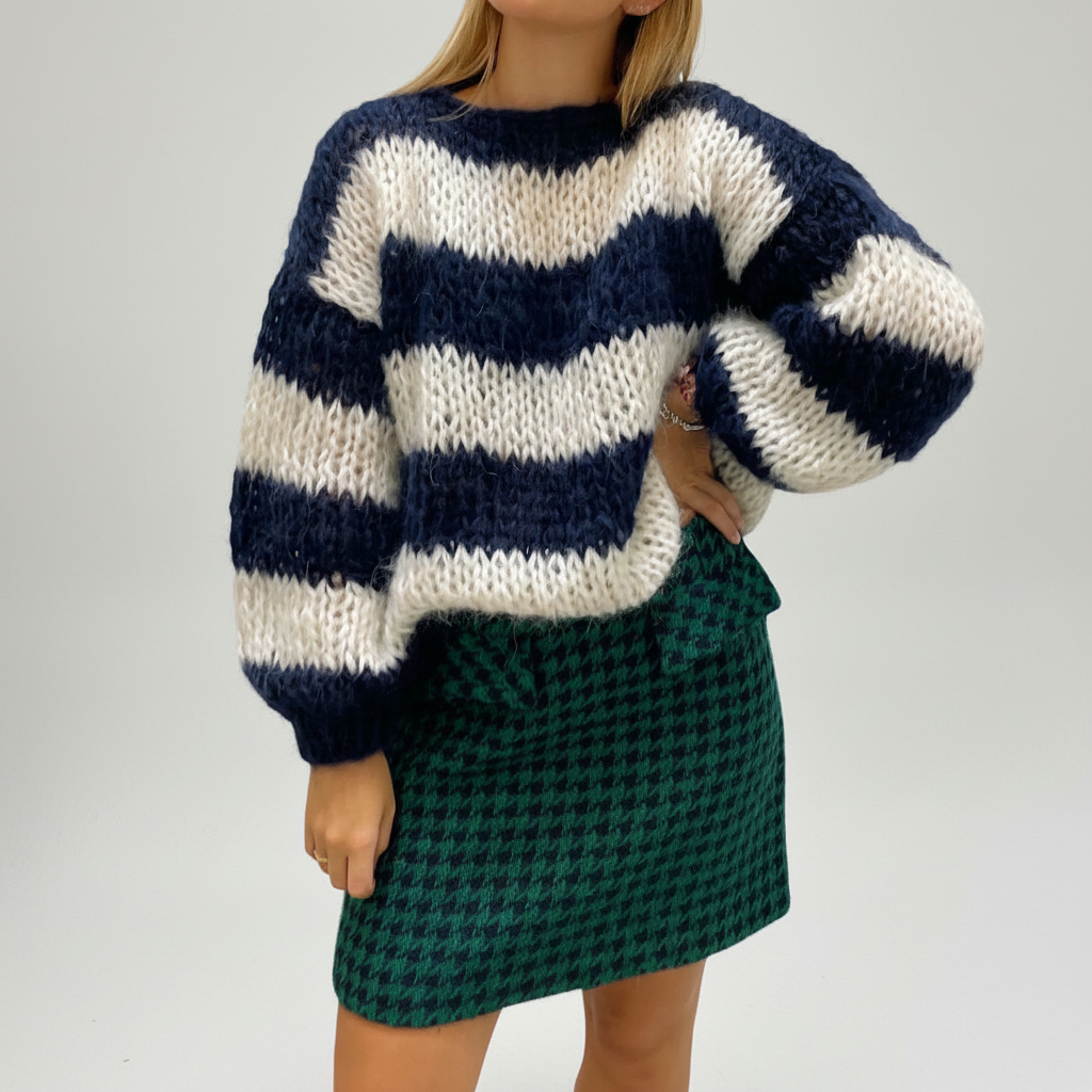 Women's Stripe-Detail Chunky-Knit Pullover – view 9