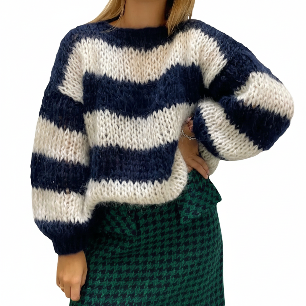 Women's Stripe-Detail Chunky-Knit Pullover – view 10