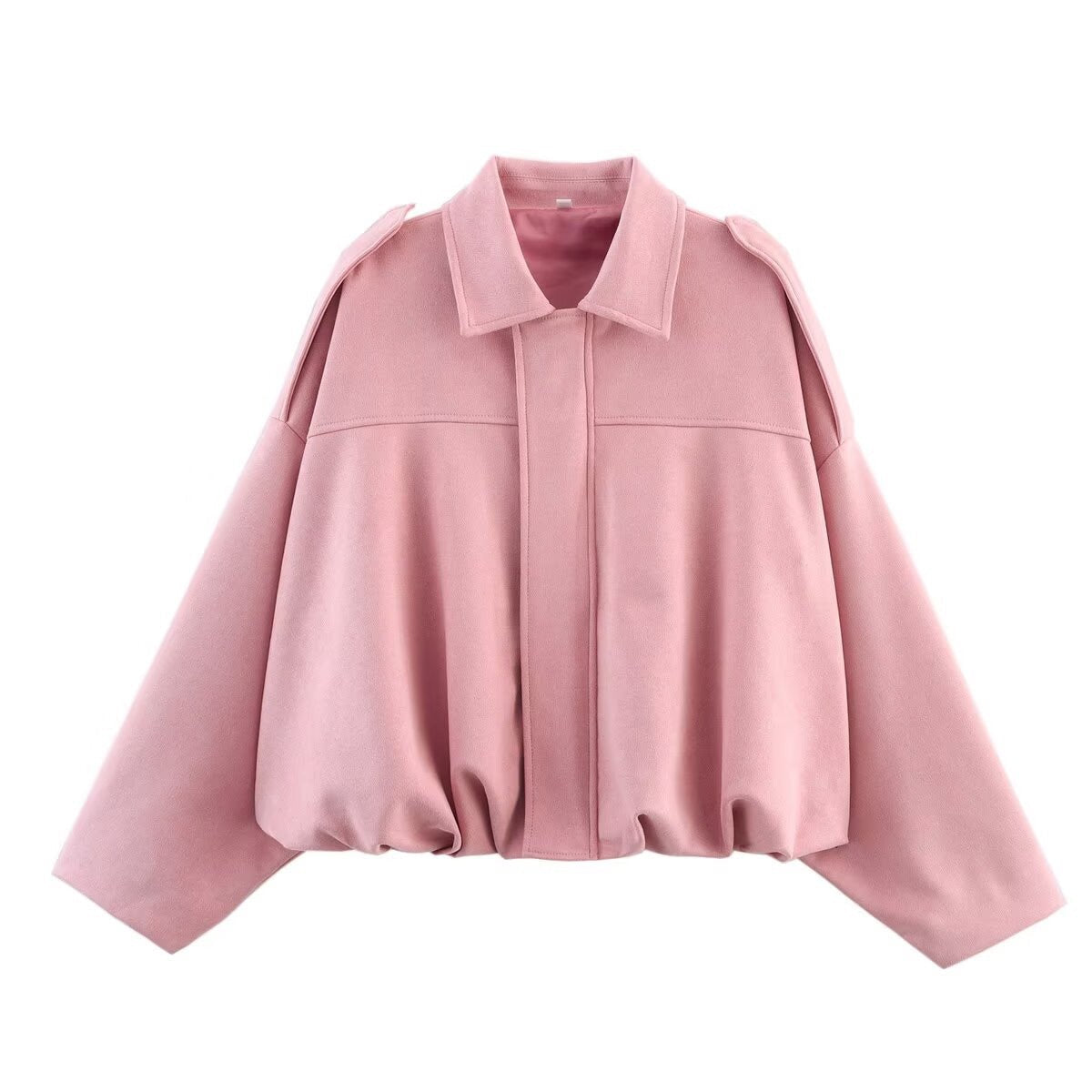 Women's Loose-Fit Shirt-Collar Bomber Jacket – view 7