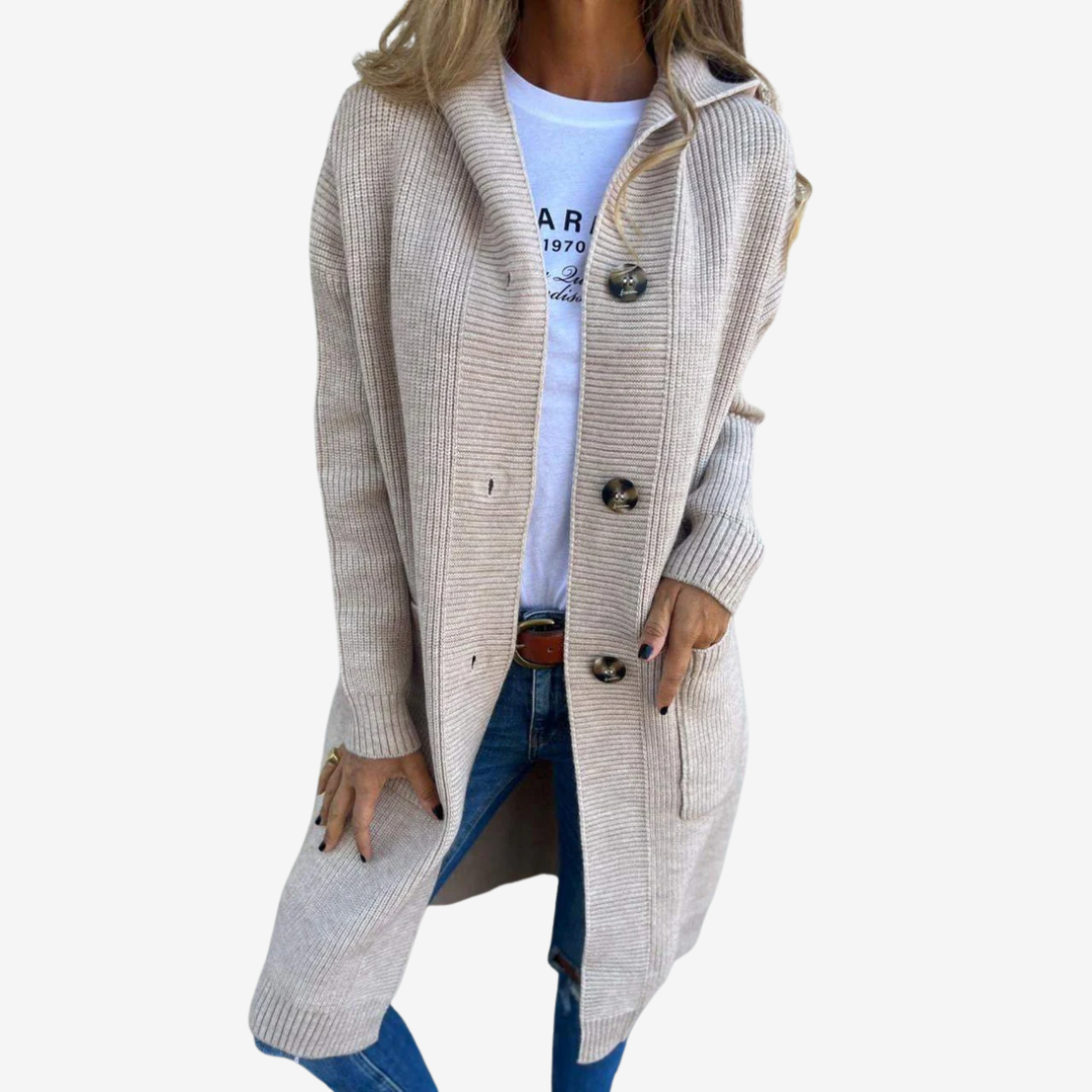 Women's Longline Hood-Detail Knit Cardigan with Patch Pockets – view 6