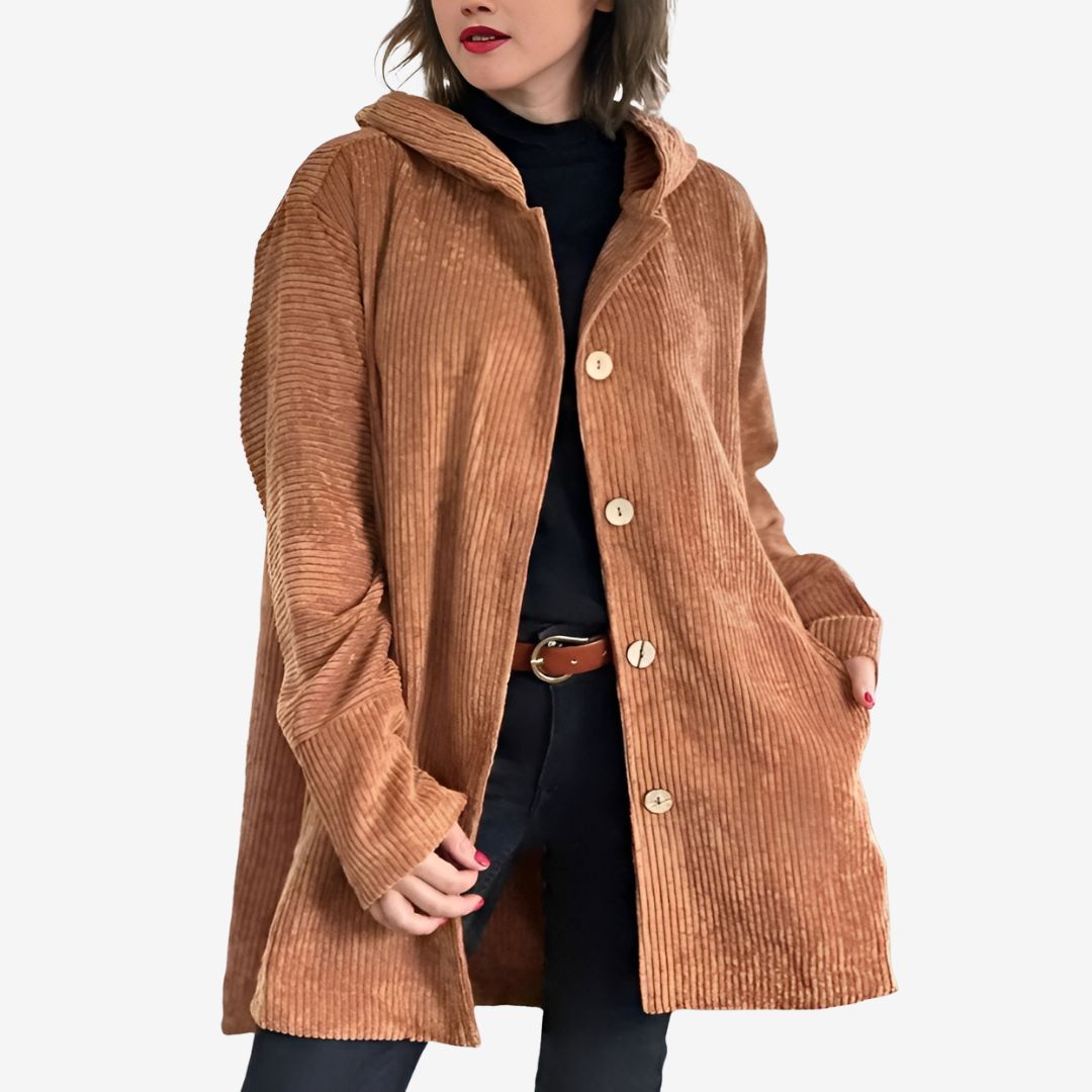 Women's Longline Hood-Detail Rib-Knit Button-Front Knit Cardigan – Brown