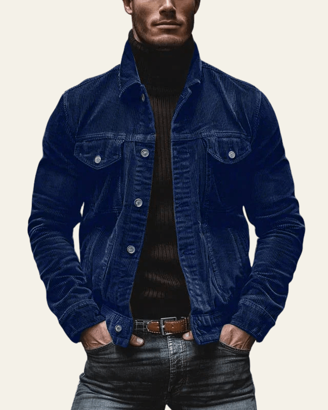 Men's Cord Button-Front Trucker Jacket – view 6