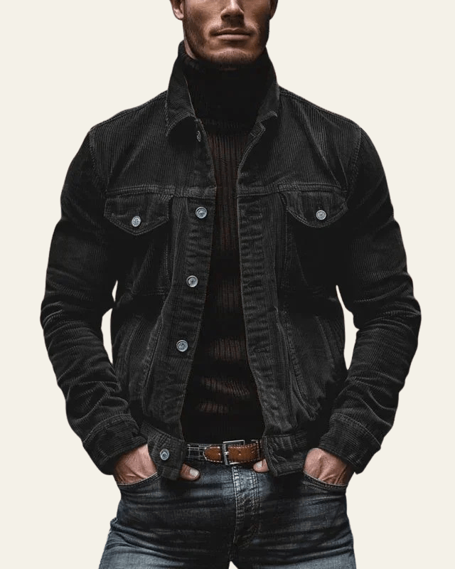 Men's Cord Button-Front Trucker Jacket – view 7