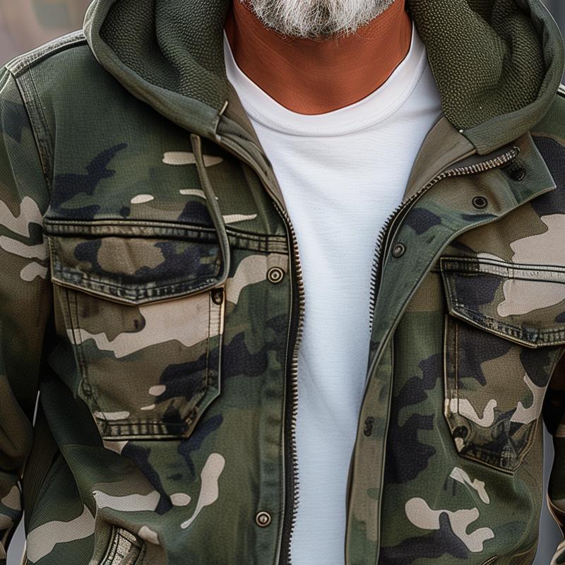 Men's Easy-Fit Cargo Jacket with Detachable Hood – view 4