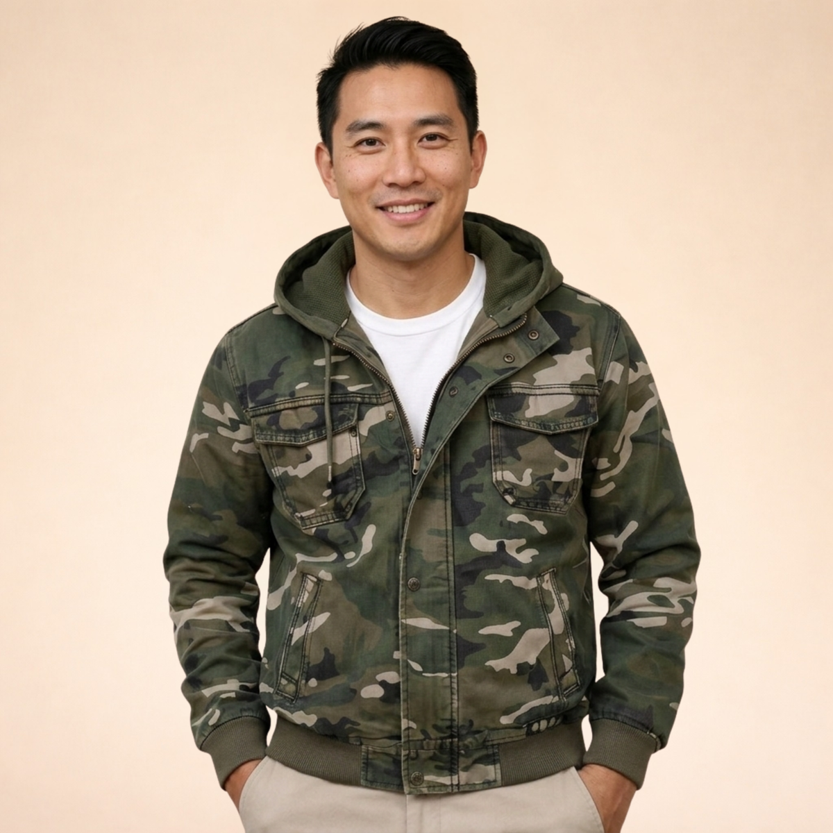 Men's Easy-Fit Cargo Jacket with Detachable Hood – view 5