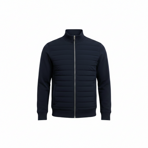 Men's Hybrid Padded Wind-Resistant Jacket – Navy Blue