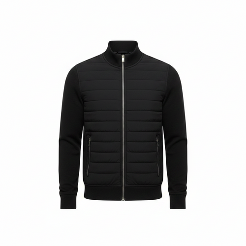 Men's Hybrid Padded Wind-Resistant Jacket – Black