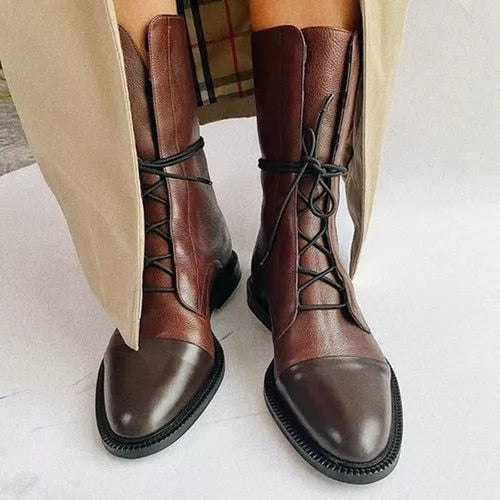 Women's Comfortable Leather Boots for Evening Wear – Brown