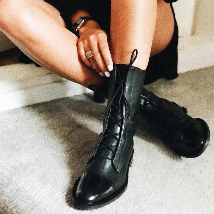 Women's Comfortable Leather Boots for Evening Wear – Black