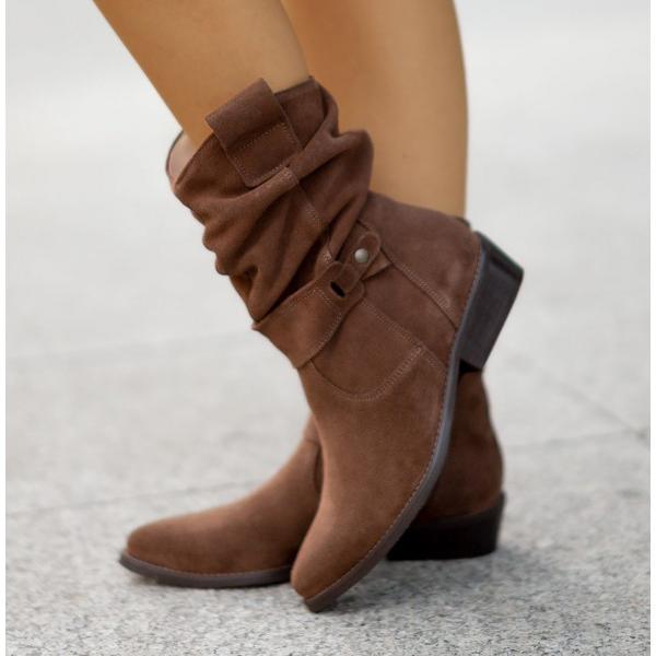 Women's Side-Zip Slouch-Fold Mid-Calf Boots for Evening Wear – view 4