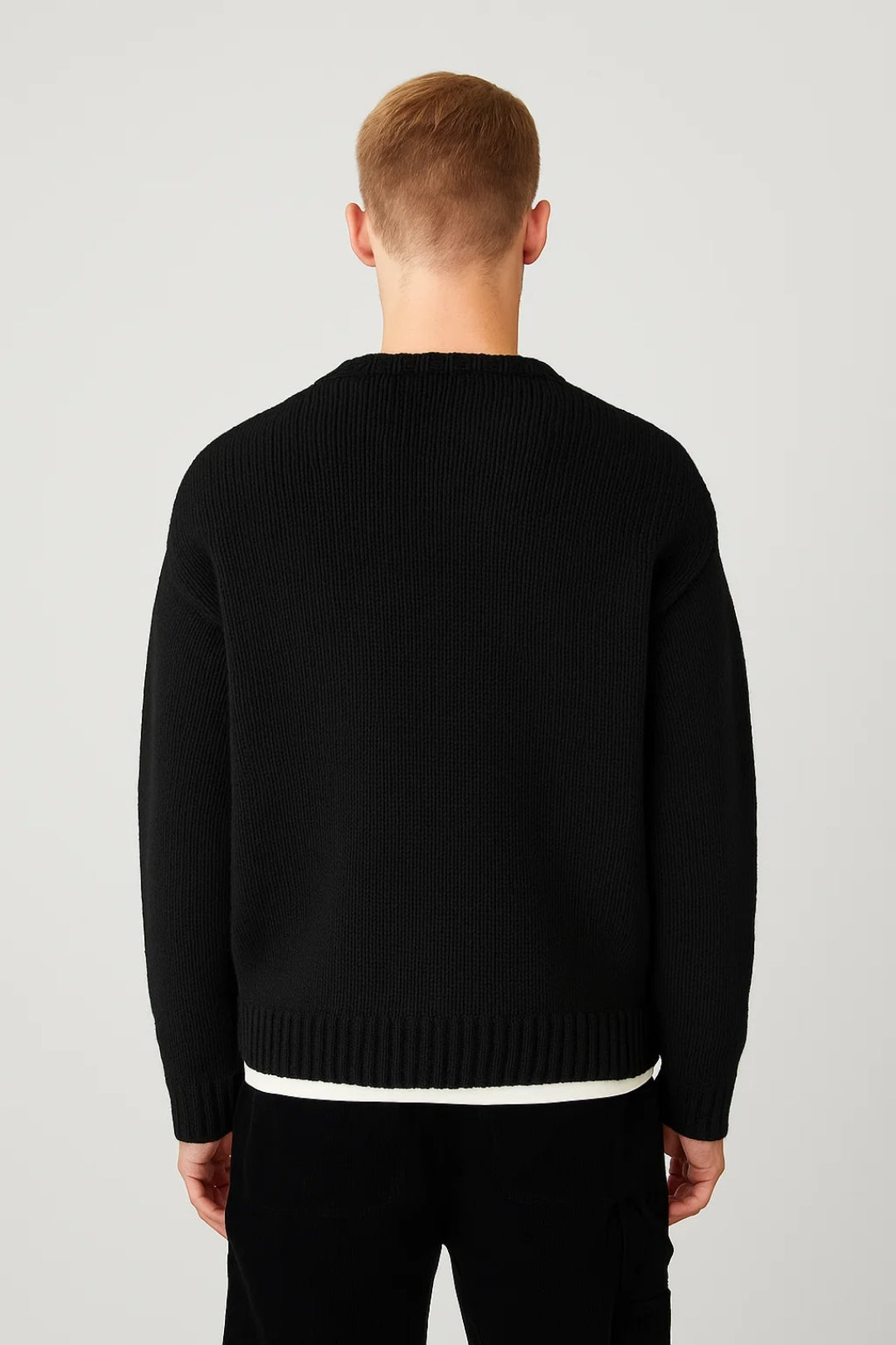 Men's Loose-Fit Chunky-Knit Crewneck Pullover – view 5