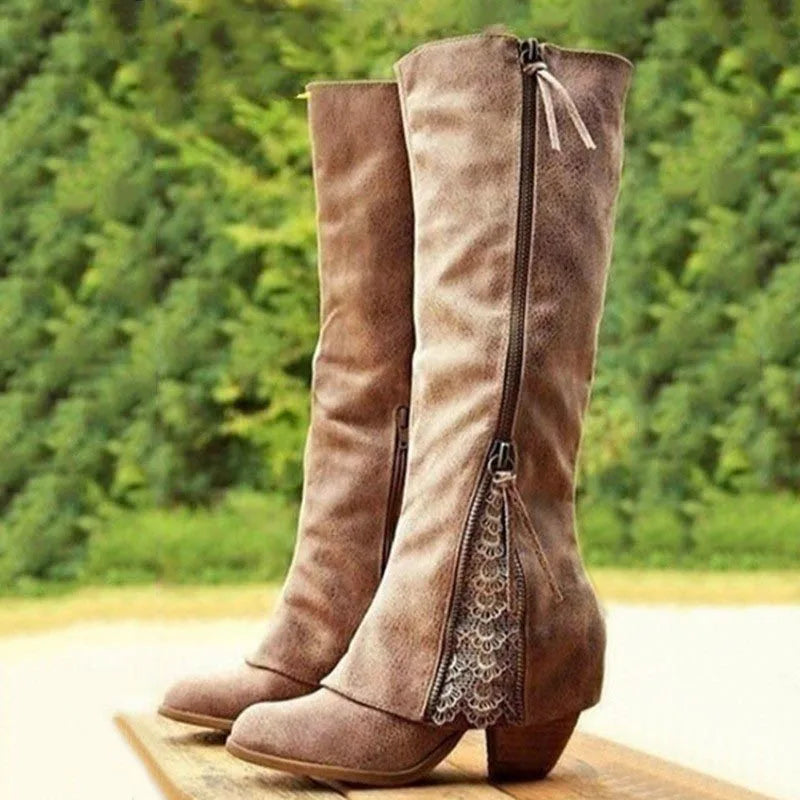 Women's Knee-High Boots for Layering – Brown