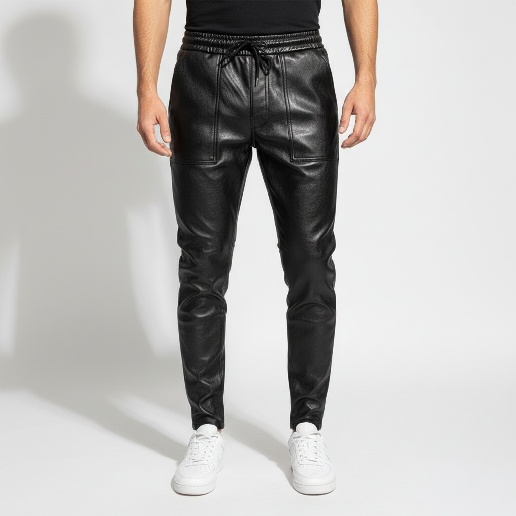 Men's Leather-Look Tie-Waist Pants – view 3