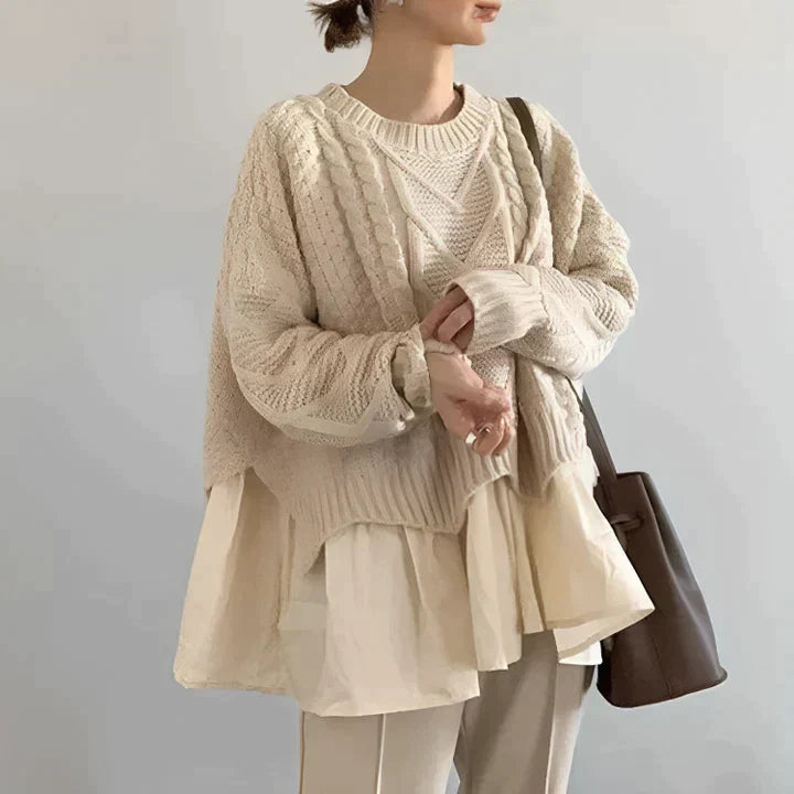 Women's Round Neck Knit Pullover for Fall and Winter – view 1