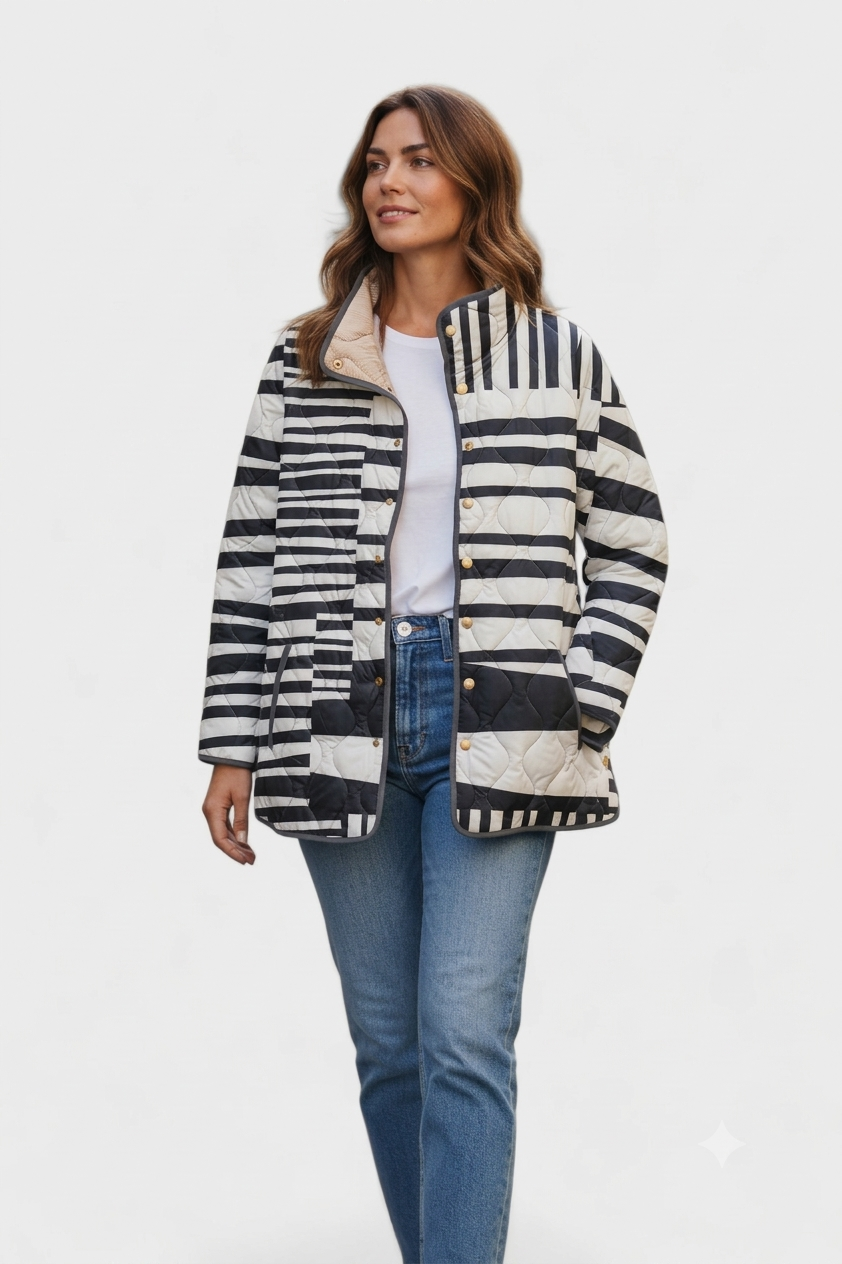Women's Stripe-Detail Padded Puffer Jacket – view 2