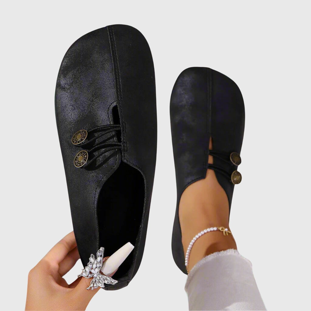 Women's Support Easy-On Ballet Flats – black