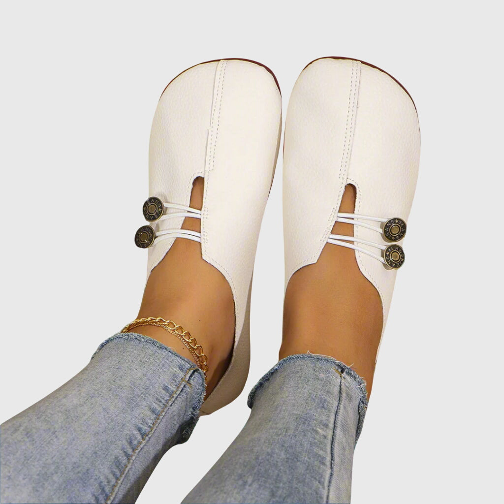 Women's Support Easy-On Ballet Flats – white