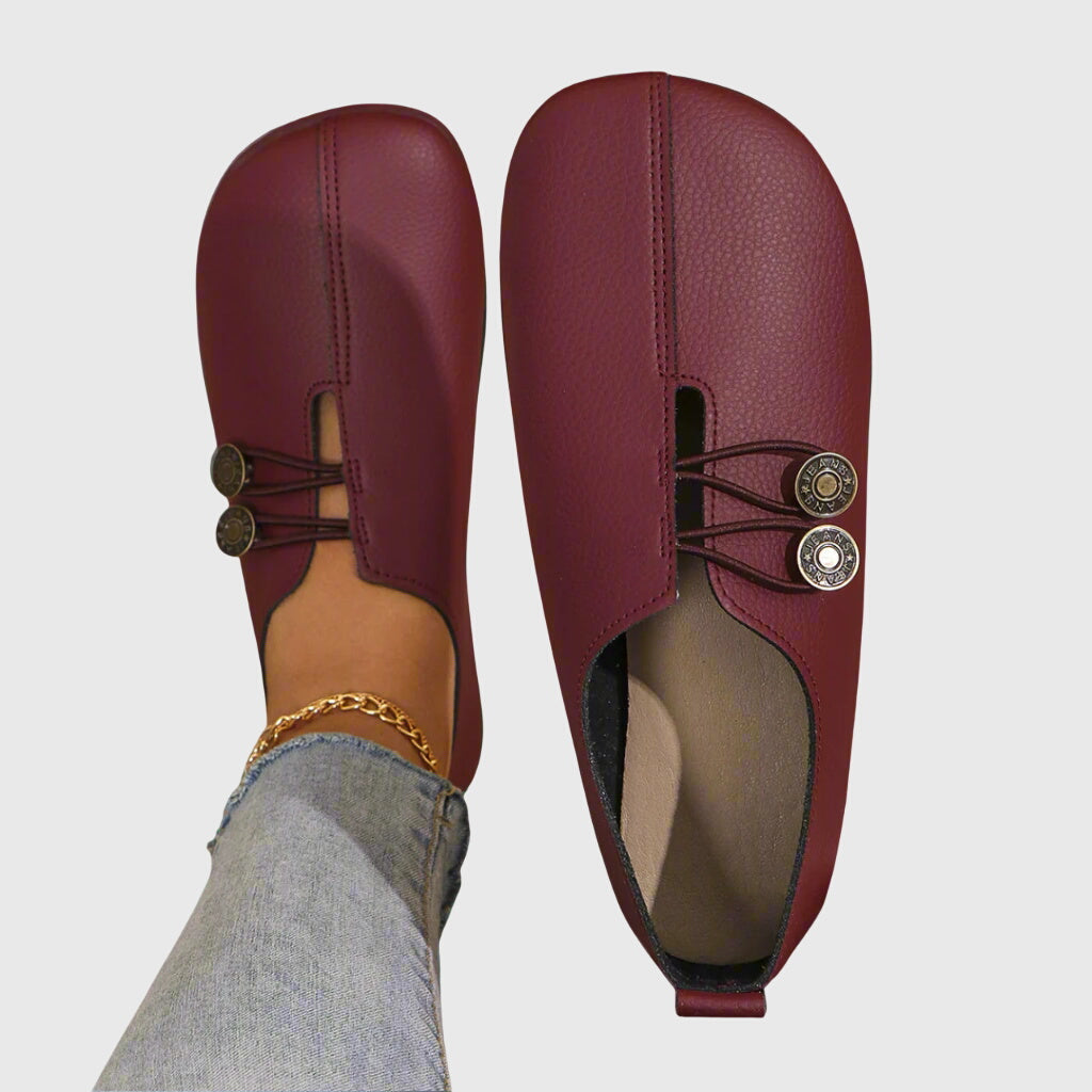 Women's Support Easy-On Ballet Flats – red