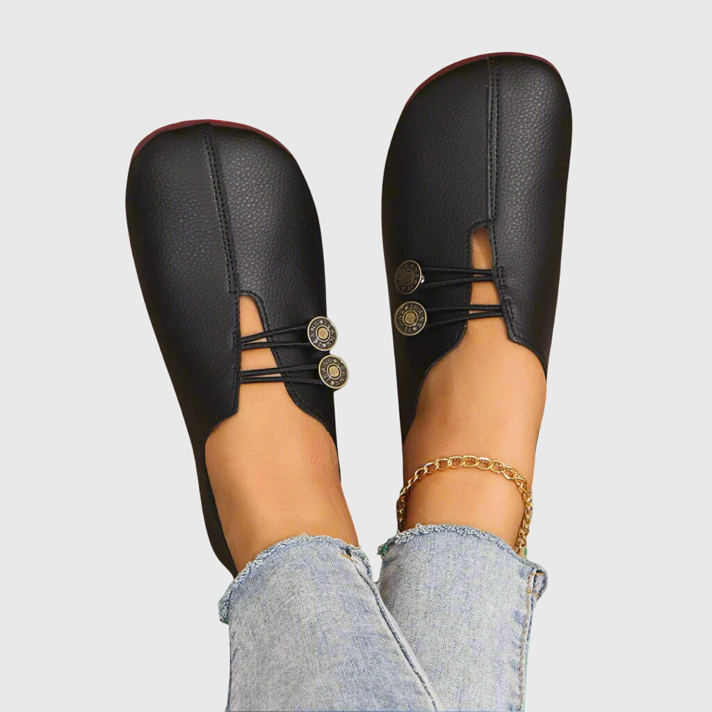Women's Support Easy-On Ballet Flats – Black