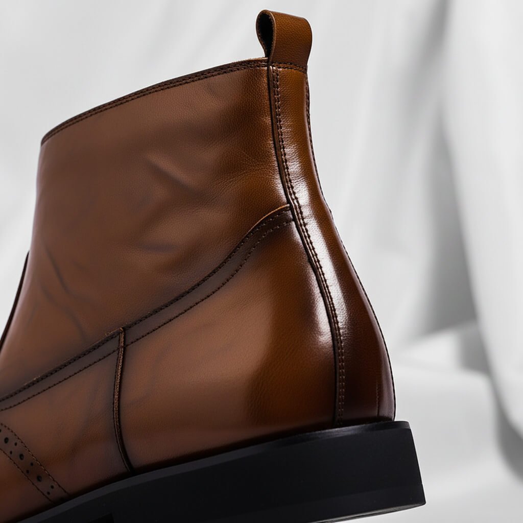 Men's Italian Leather Brogue Boots for Evening Wear – view 4