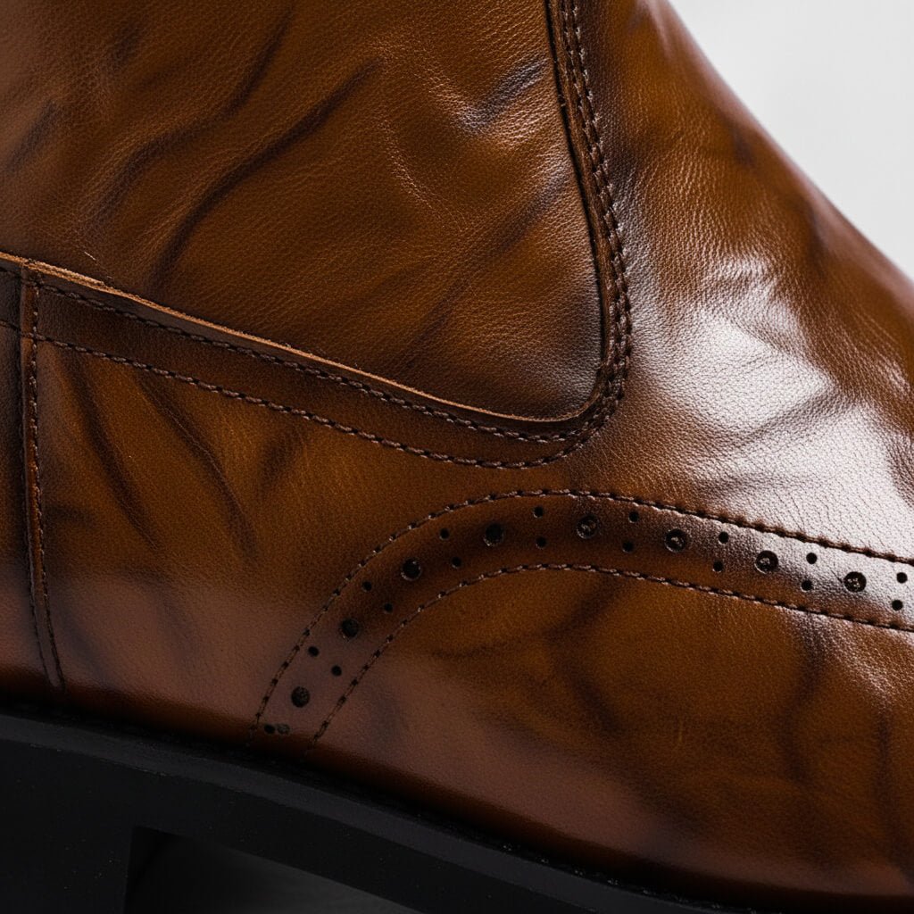 Men's Italian Leather Brogue Boots for Evening Wear – view 5