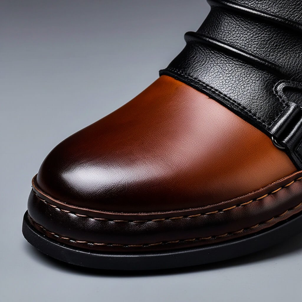 Men's Leather Buckle-Detail Ankle Boots – view 4