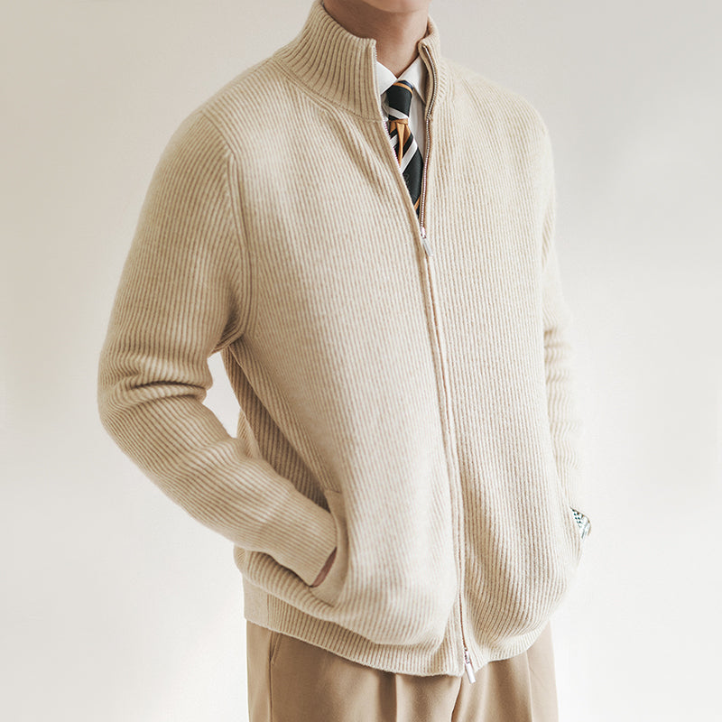 Men's Rib-Knit Full Zip Knit Cardigan – view 4