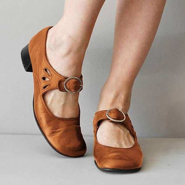 Women's Support Mary Jane Flats – Brown