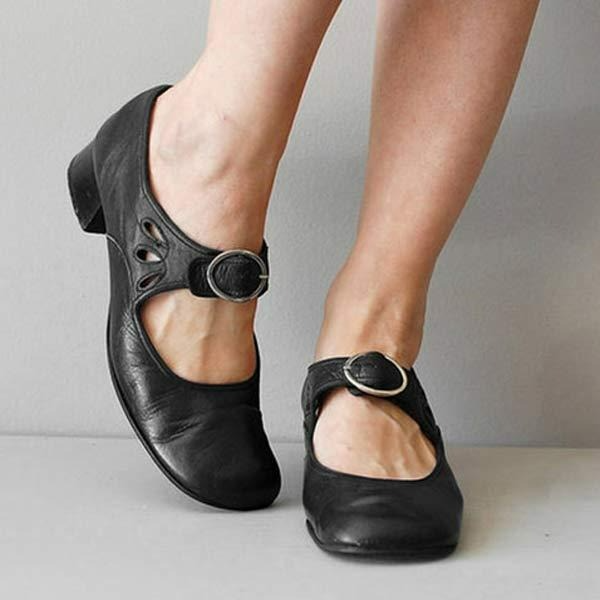 Women's Support Mary Jane Flats – Black