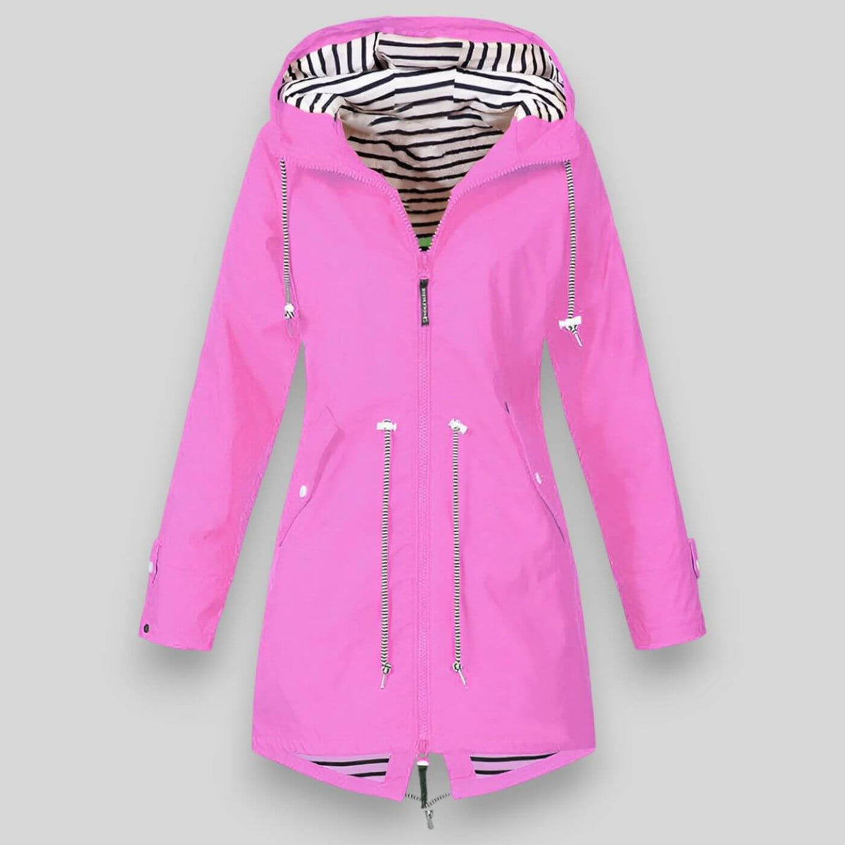 Women's Hood-Detail Full-Zip Parka Coat – Pink