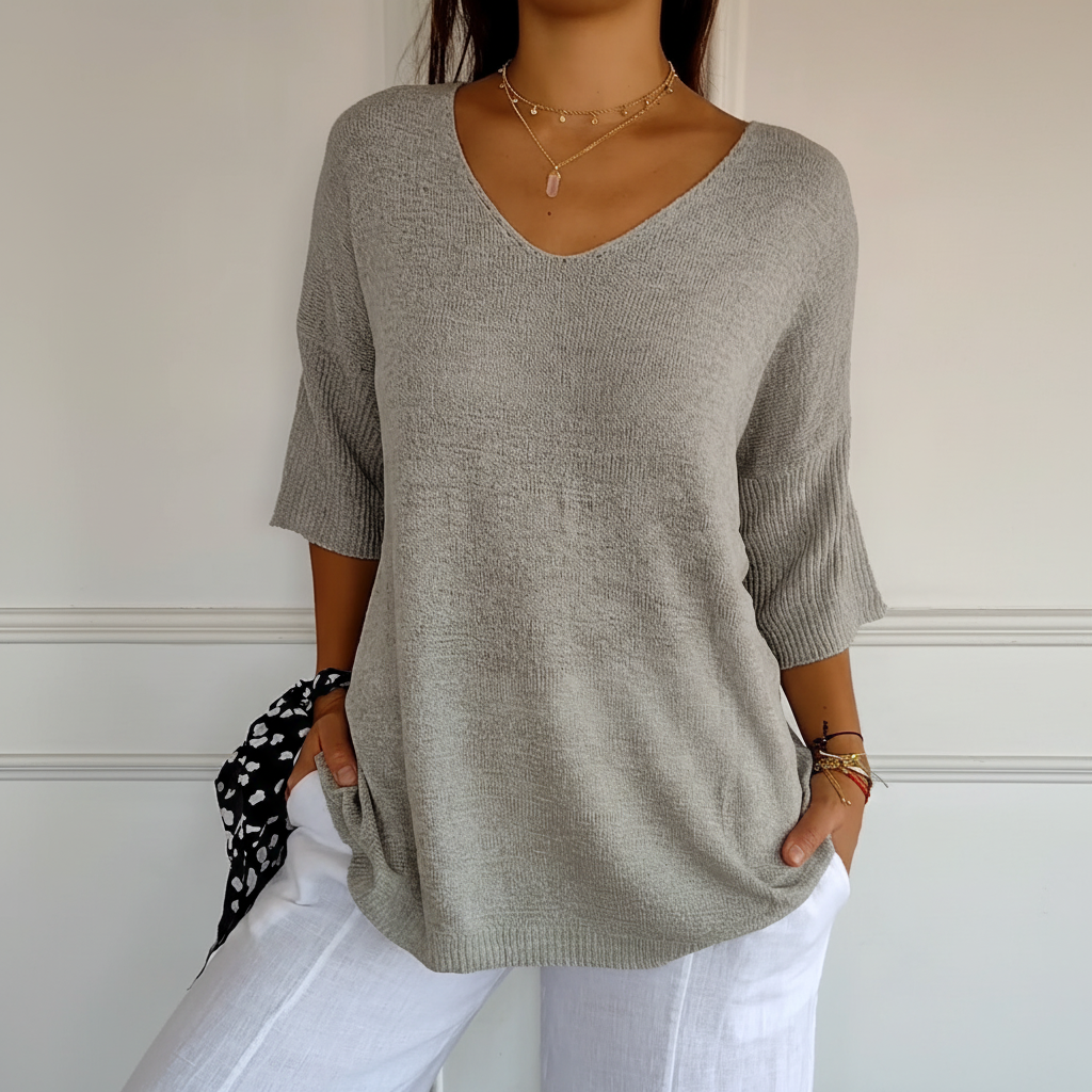 Women's Light-Weight V-Neckline Knit Top – view 9