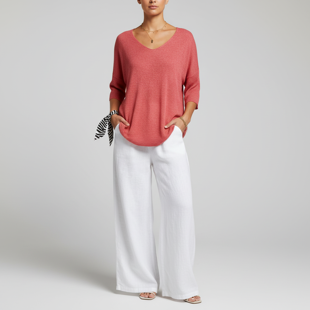 Women's Light-Weight V-Neckline Knit Top – view 11