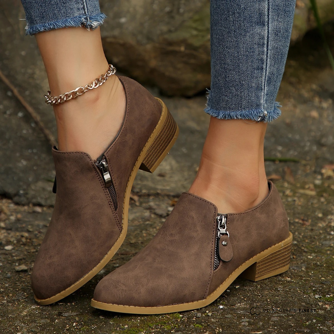 Women's Support Full-Zip Booties – Brown