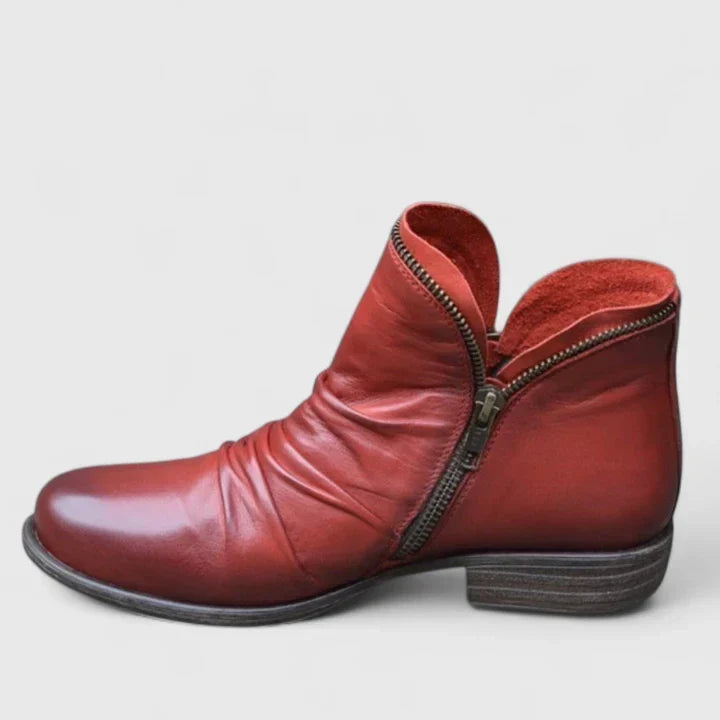 Women's Support Heeled Boots – Red