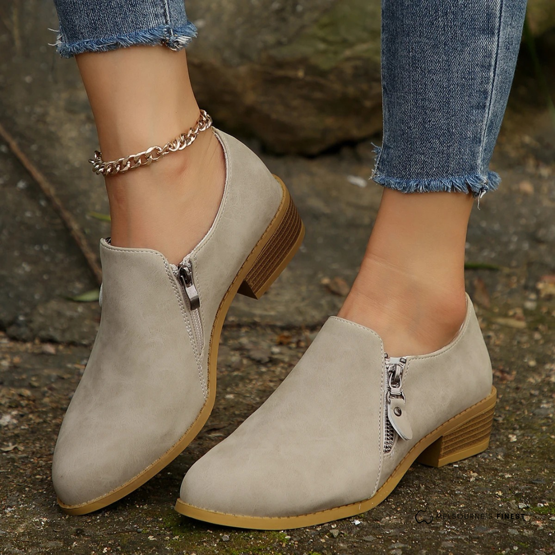 Women's Support Full-Zip Booties – Beige