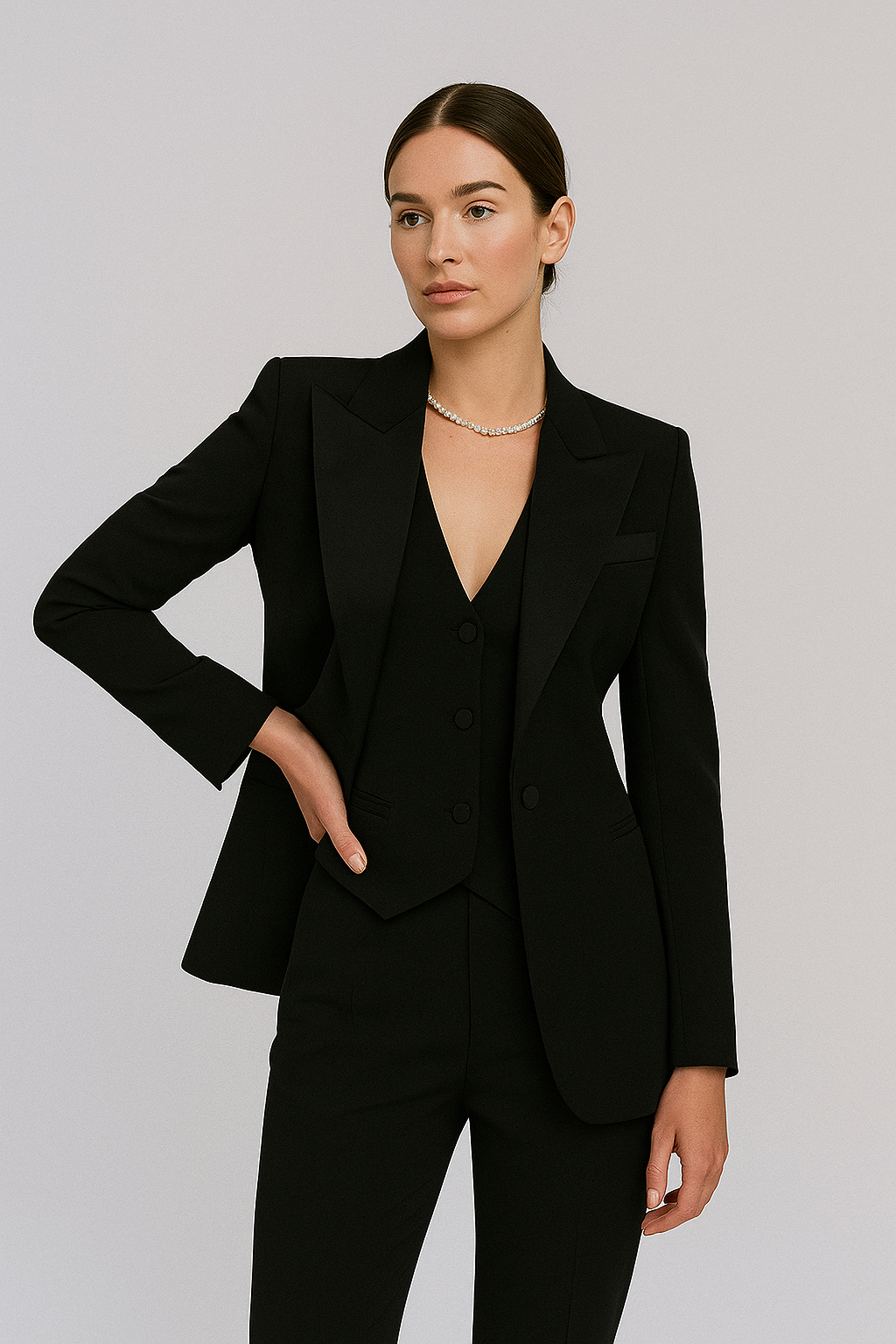 Women's 3 Piece Suit Set for Evening Wear – Black