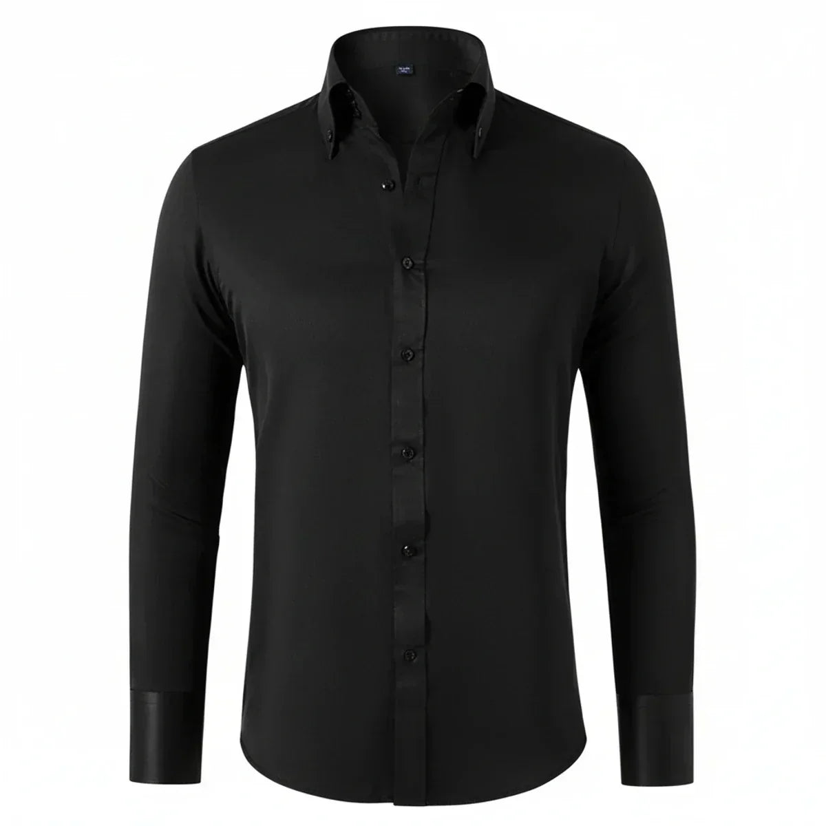 Men's Formal Button-Front Shirt – Black