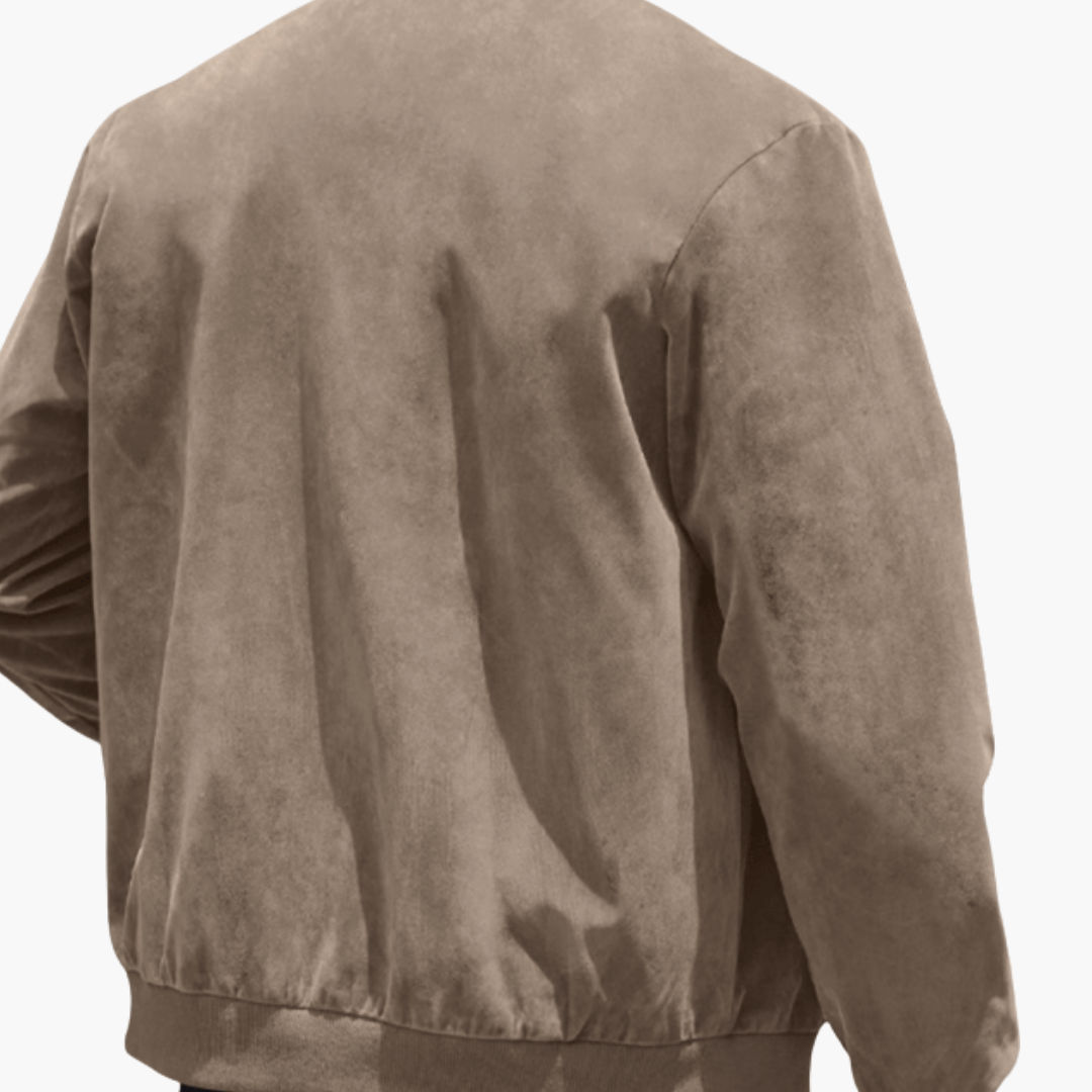 Men's Plush Suede-Finish Bomber Jacket – view 9