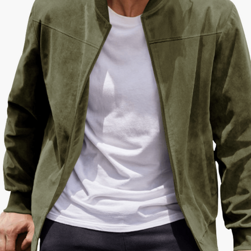 Men's Plush Suede-Finish Bomber Jacket – view 1