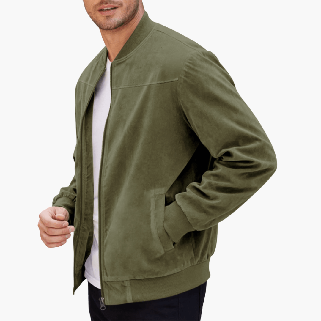 Men's Plush Suede-Finish Bomber Jacket – view 4
