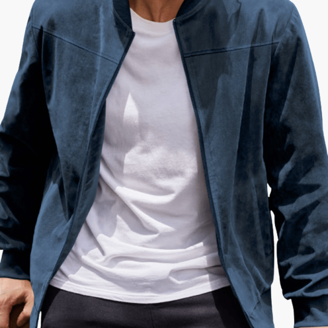 Men's Plush Suede-Finish Bomber Jacket – view 2
