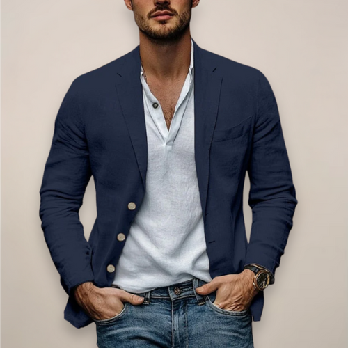 Men's Light-Weight Narrow-Cut Warm-Weather Blazer – Navy Blue