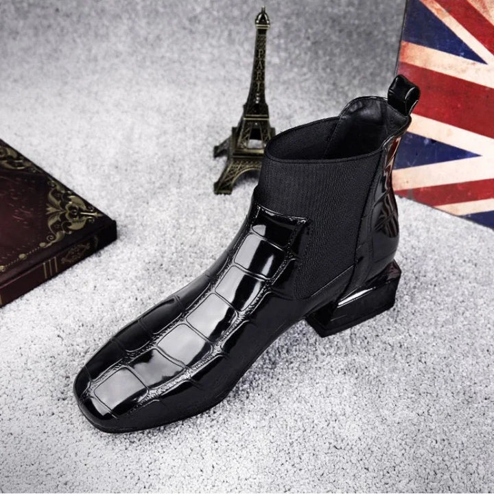 Women's Flexible Rubber-Sole Leather Boots for Everyday Wear – Black