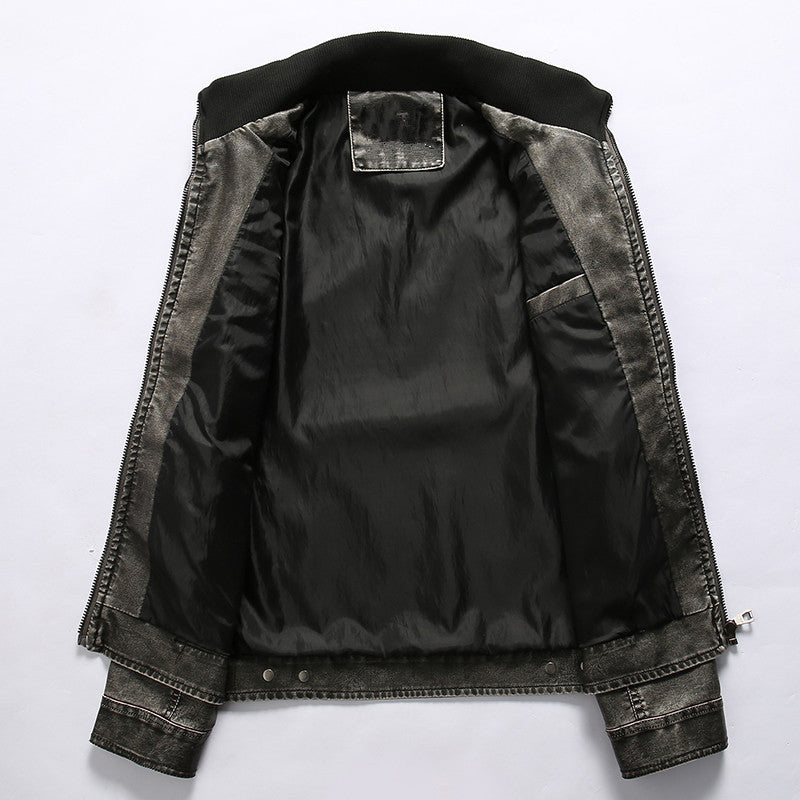 Men's Multi-Pocket Utility Leather Jacket for Layering – view 3