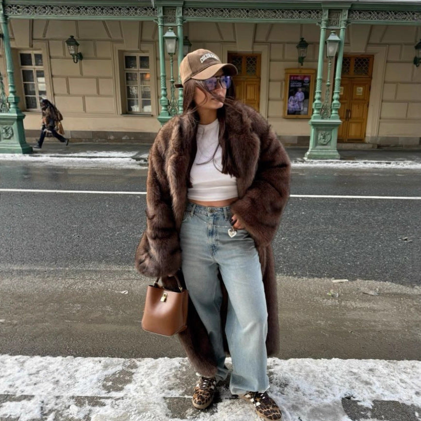 Women's Loose-Fit Plush-Fur Coat – view 4