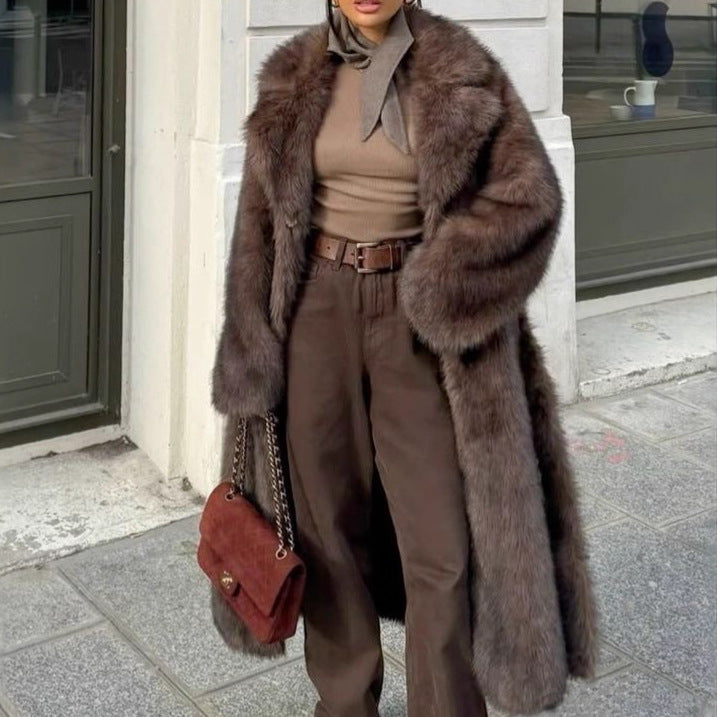Women's Loose-Fit Plush-Fur Coat – view 2