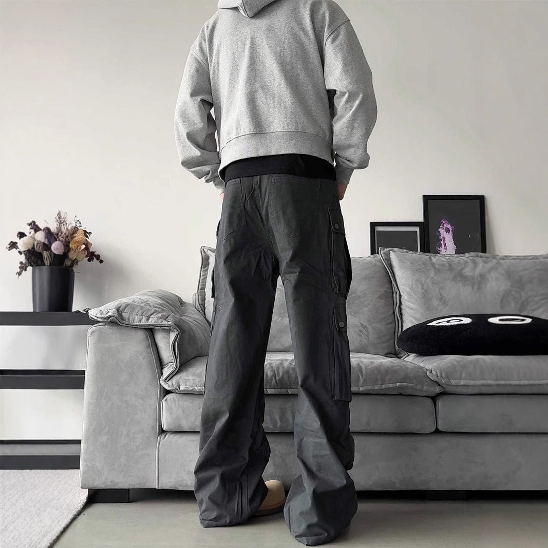 Men's Flared-Leg Multi-Pocket Cargo Trousers – view 5