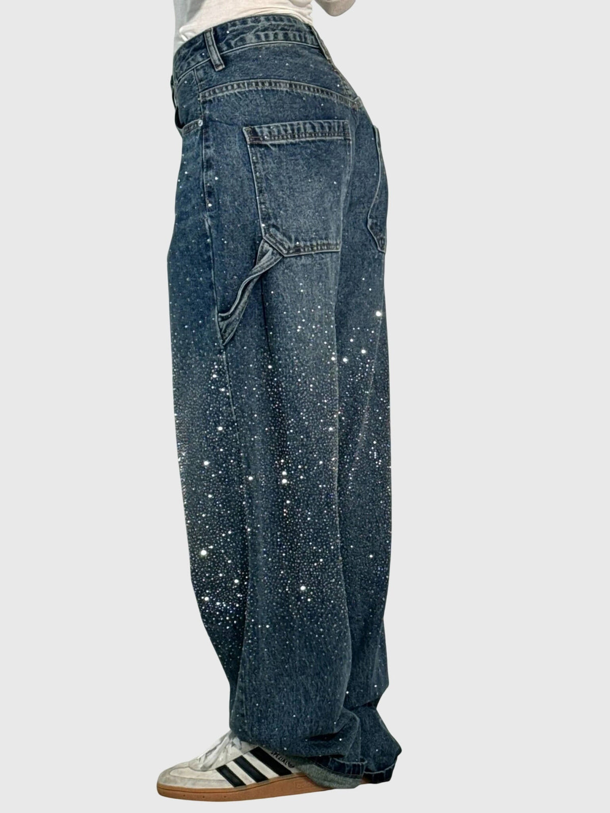 Women's High Rise Shimmer Wide-Cut Jeans – view 3