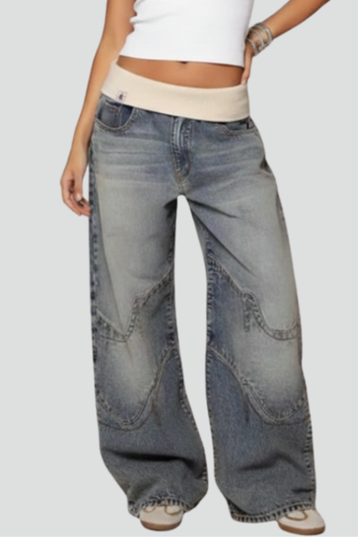 Women's Light High Rise Wide-Cut Jeans – Light Blue