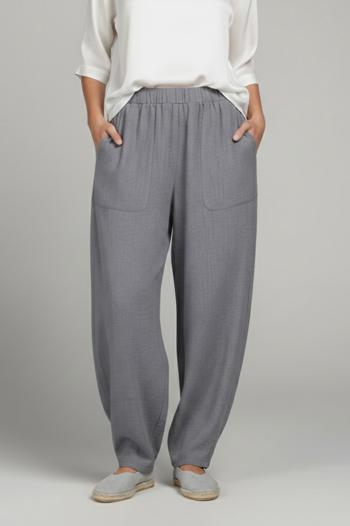 Women's Elasticated-Waist Everyday Pants – Gray